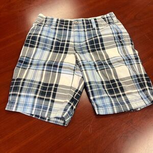 Express Blue Plaid Bermuda Shorts sz 29 EUC